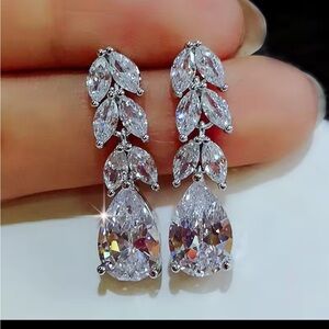 Dazzling Silver Teardrop Earrings